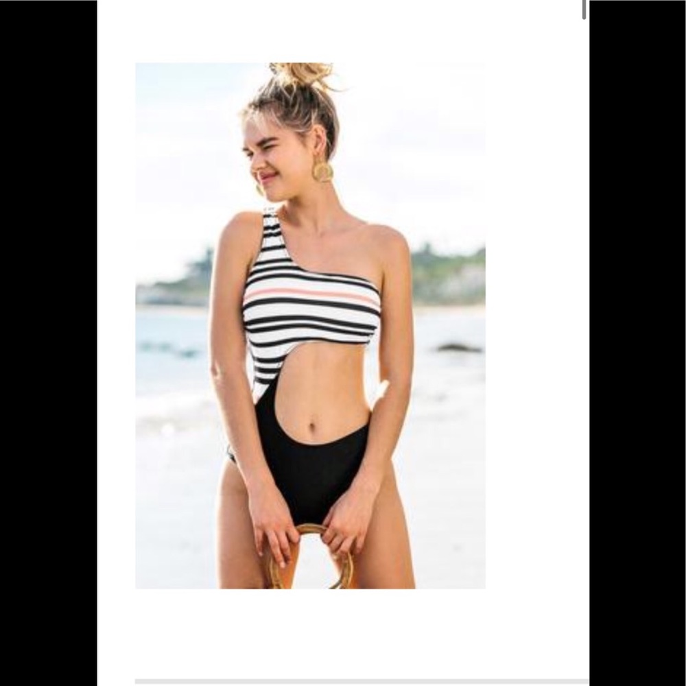 One shoulder bikini one piece